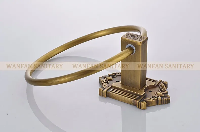 Кольца для полотенец Античная Твердая латунь настенный держатель для полотенец домашний декор резная вешалка Аксессуары для ванной комнаты полотенце кольцо WF-71205