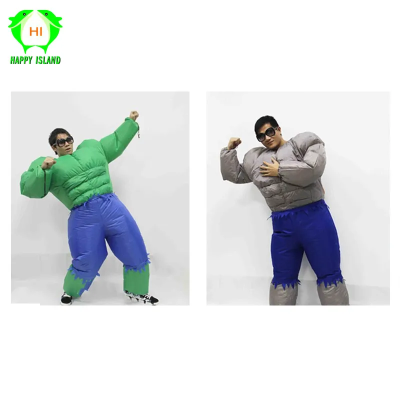 

Adult Men's Muscle Hulk Giant Halloween Inflatable Costume Suit Marvel Avengers Superhero Fantasy Fancy Dress Cosplay Clothing