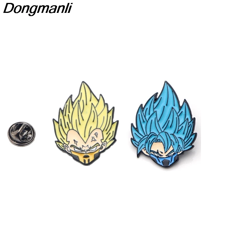 

DMLSKY Dragon Ball Saiyan Metal Pin Anime Men Lapel Tie Pins clothes Backpack Brooch charm men fashion jewelry M2090