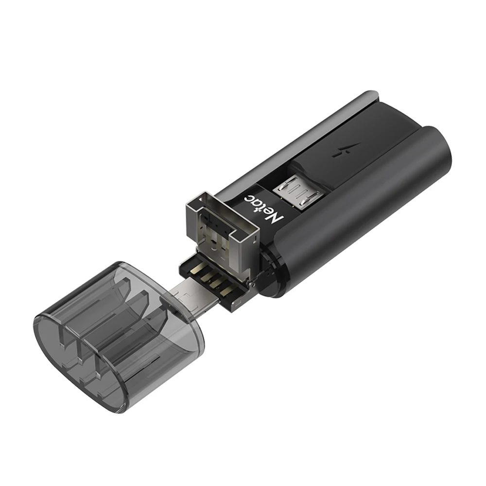 Netac U295 двойной Micro usb зарядка флэш-накопитель черный 16 ГБ 32 ГБ 64 ГБ USB 2,0 флэш-диск USB2.0 OTG Флешка для Android телефона ПК