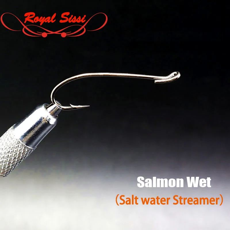 20 pcs 2 6 10 fly tying up eye salmon/steelhead wet fly hook black nickel salmon saltwater