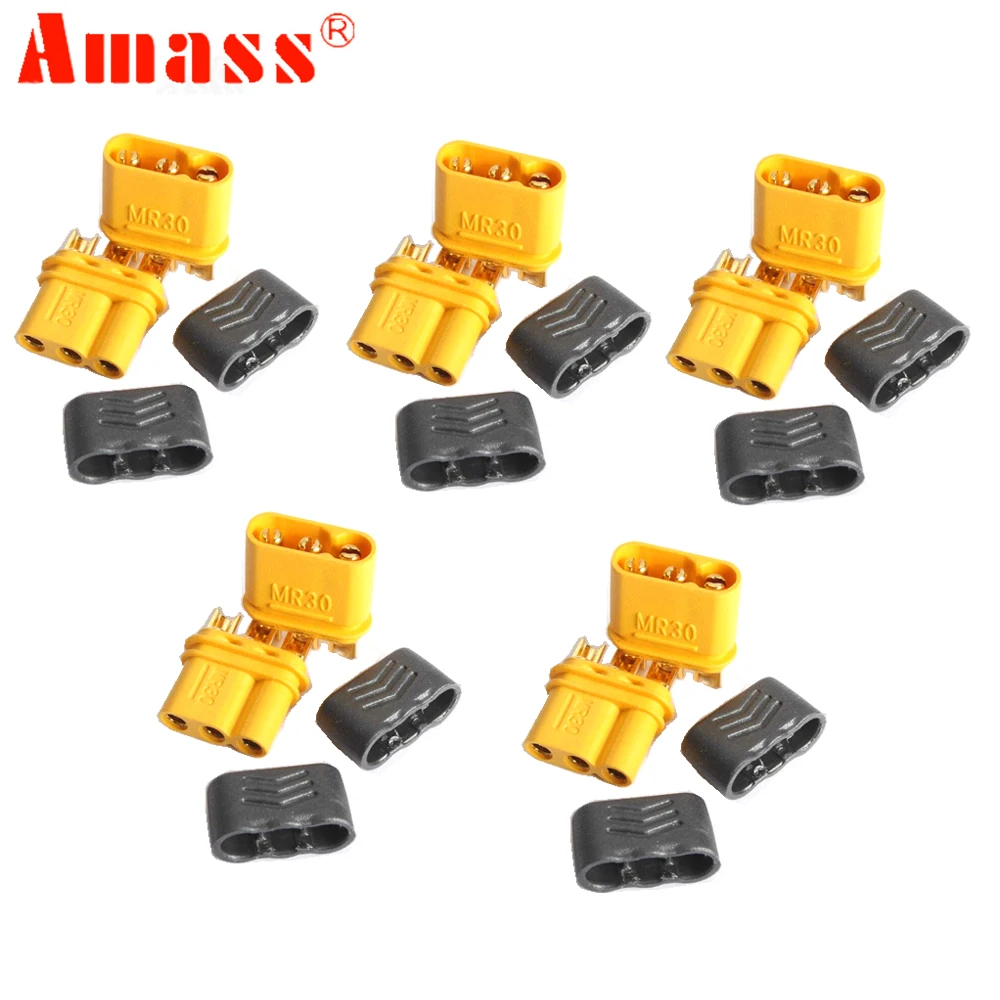 5 пар Amass MR30 разъем с оболочкой женский и мужской для RC Lipo батарея Мультикоптер самолет скидка 30