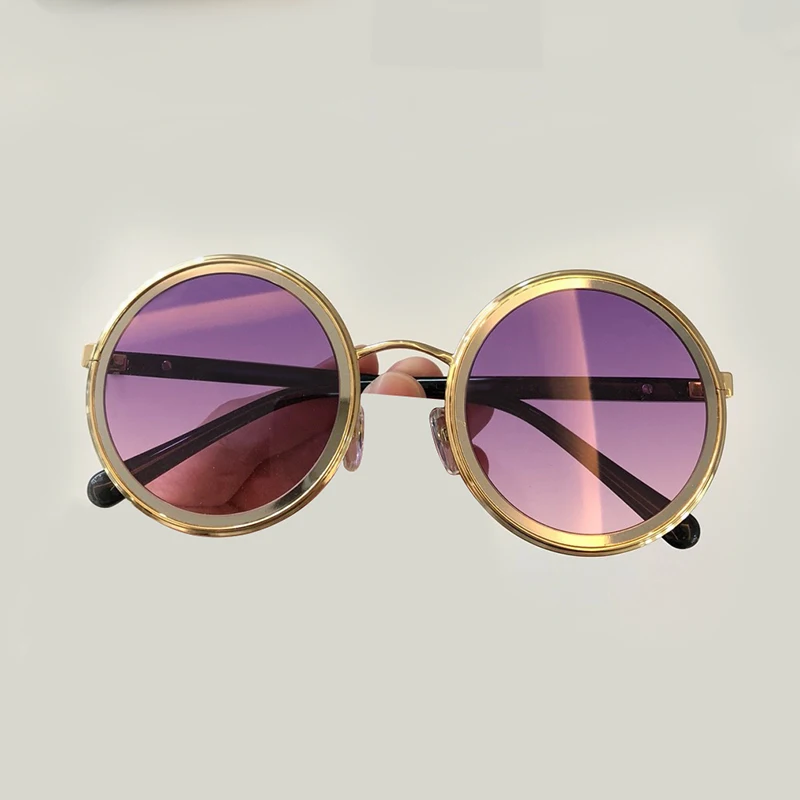 Для женщин Винтаж Круглые Солнцезащитные очки Брендовая Дизайнерская обувь Высокое качество Óculos De Sol Feminino, кошачий глаз, модные солнцезащитные очки с жемчугом