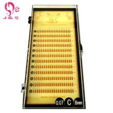 J & S 1 unids C D curl Volumen de Lujo 3D W visón Pestañas 0.07 Premade Ventiladores Individuales Pestañas Extensiones de Pestañas pestañas