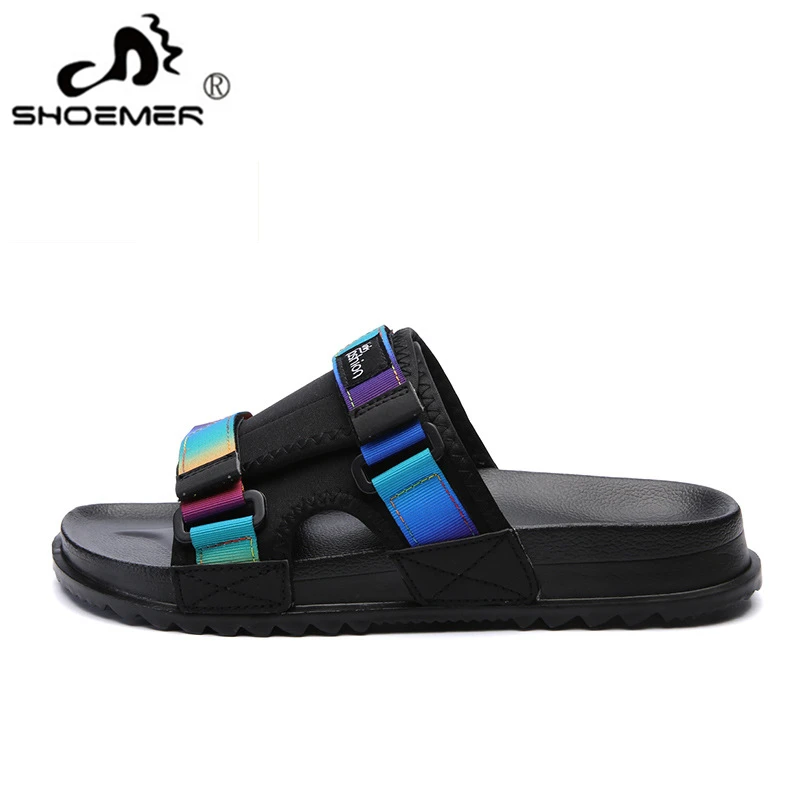 

SHOEMER Summer Men Slides Beach Slippers Women Lightweight Flip Flops Men Outdoor Anti-Slip Slippers Sandals Unisex size 36-46