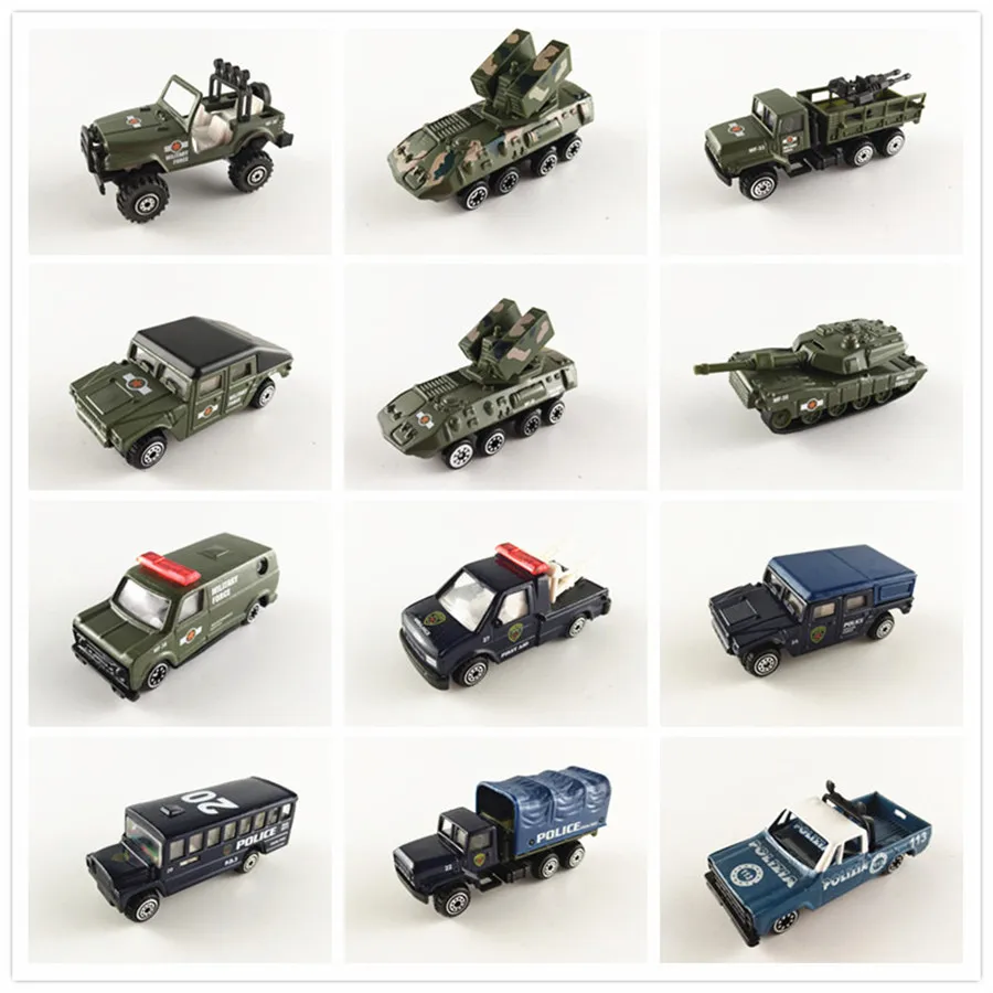 1/87 1/64 7 см модель Военный танк, ракетная установка, полицейский автомобиль, инженерный цементный грузовик, экскаватор, погрузчик модель