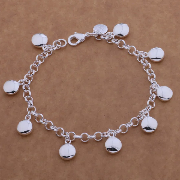 925 Sterling Silver Jewelry Small Balls Charm Bracelet For Women Party