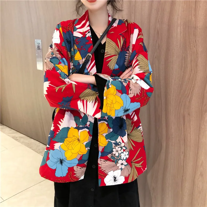 AreMoMuWha чистый красный свободные тонкий срез Разделение цветочный Повседневное пиджак женский весна новая Корейская версия Harajuku Стиль Suit805
