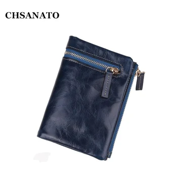 

2020 New Women Wallets Genuine Leather Bag Simple and Practical Wallet Long Purse and Retro Fashion Zipper High Quality Wallet