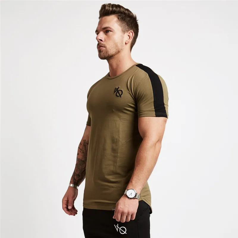 Men's Quick dry Short sleeve Fitness T shirt Silm Bodybuilding Sports T