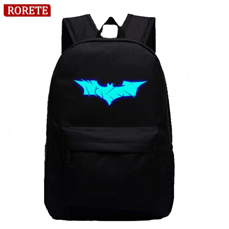  Batman bags Luminous Printing Backpack Teenage Girls Cute Bookbags Vintage Laptop Backpacks Female Bat canvas backpack