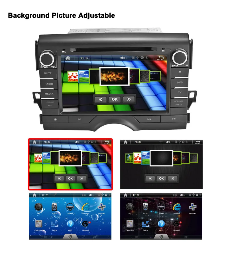 Sale 8" in-dash Car DVD player with GPS(optional),audio Radio stereo,USB/SD,AUX,Bluetooth/TV,car multimedia headunit for Toyota Reiz 17