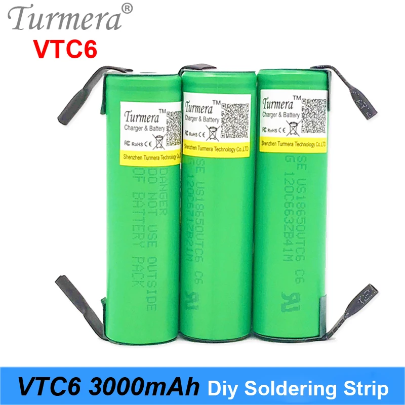 us18650vtc6 vtc6 30a 18650 3000mah батареи полоски для пайки для аккумуляторной отвертки Аккумуляторный аккумулятор s11