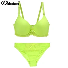 DAINAFANH Брендовое нижнее белье с вышивкой D DD EFrench, большое короткое платье, хлопковое женское сексуальное нижнее белье, комплект кружевного нижнего белья с пуш-ап