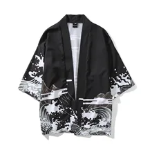 Летняя Солнцезащитная одежда, традиционное японское кимоно юката, рубашка, женский и мужской кардиган Haori, блуза, большой размер 3XL, куртка с принтом