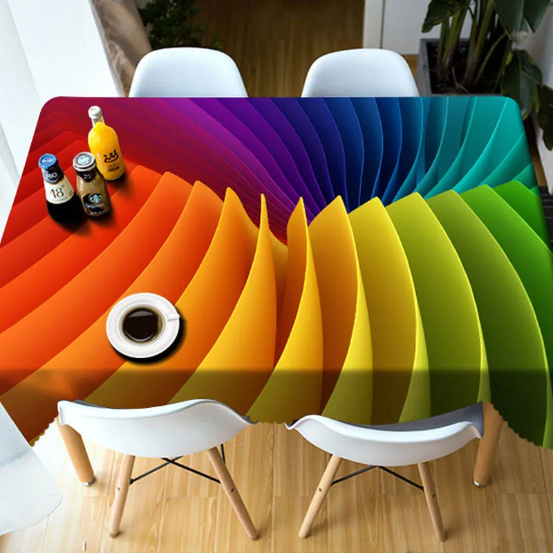 

Customized 3D Tablecloth Flower Pattern Dustproof Thicken Cotton Wedding Party Rectangular Table Cloth Home Textile