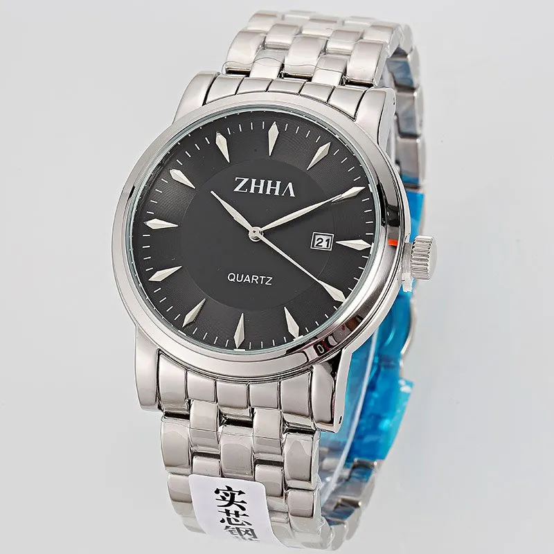 

ZHHA 2017 Fashion Women Man Lovers Wristwatch Stainless Steel strap Analog Quartz Casual Watch ZW019 Masculino Feminino Relogio