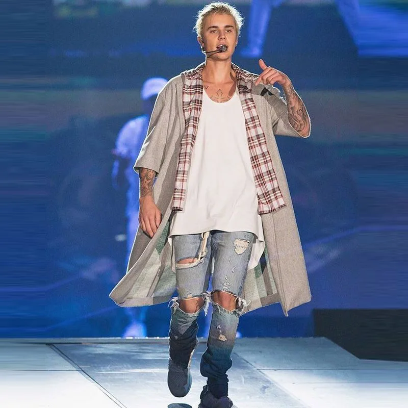 Absolutely High Quality Jumpsuit Designer RedLine Rock Star Justin Bieber Kanye West Zipper Ripped Hole Fear
