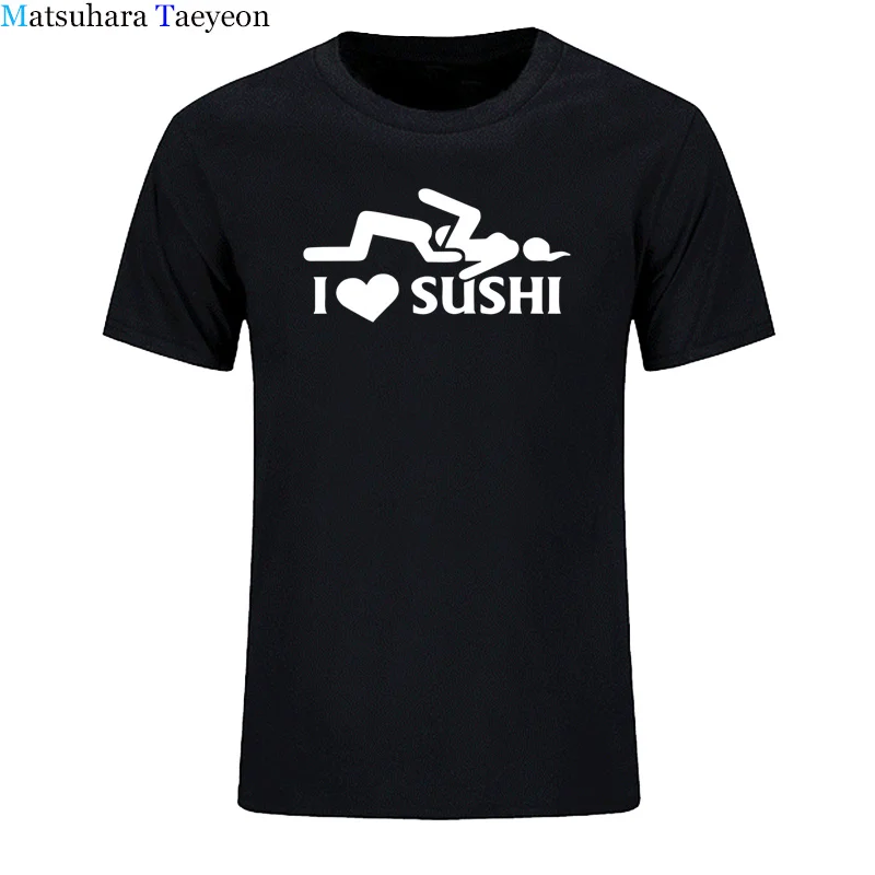 Футболка Funny I Love Sushi хлопковая футболка с коротким рукавом свободная принтом и