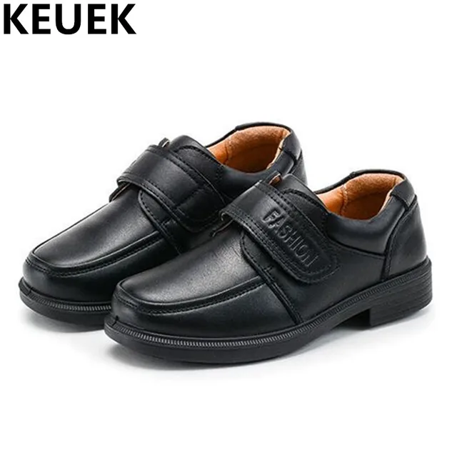 NEW School Student Black Uniform Shoes Children Genuine Leather Dress