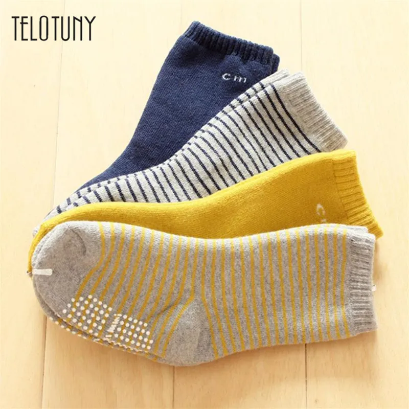 

TELOTUNY 1 Pairs Infant Baby Girls Boys Stripe Comfortable Socks Anti-Slip Slipper Socks soft charming comfortable S3FEB12