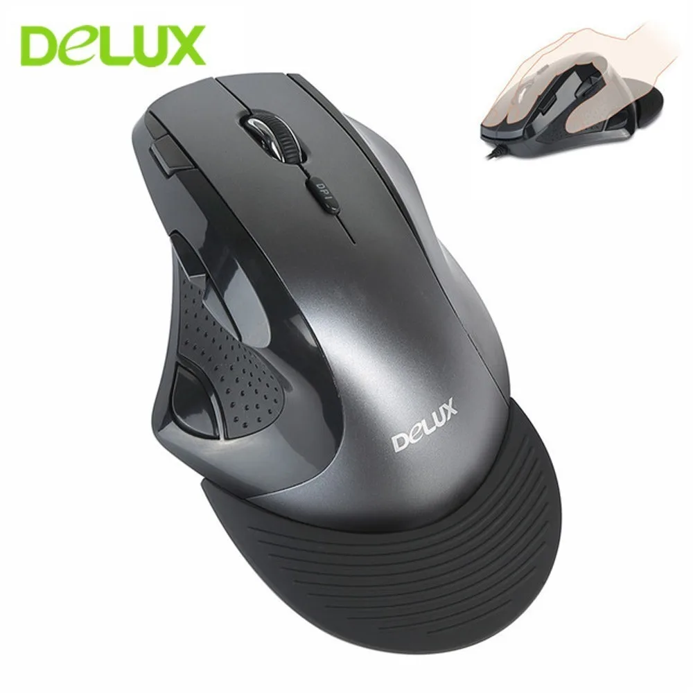 

Delux M910 Wireless Optical Mouse Ergonomic Vertical Gaming Mice 9 Buttons 4000 DPI USB Computer Mause For PC Gamer Laptop