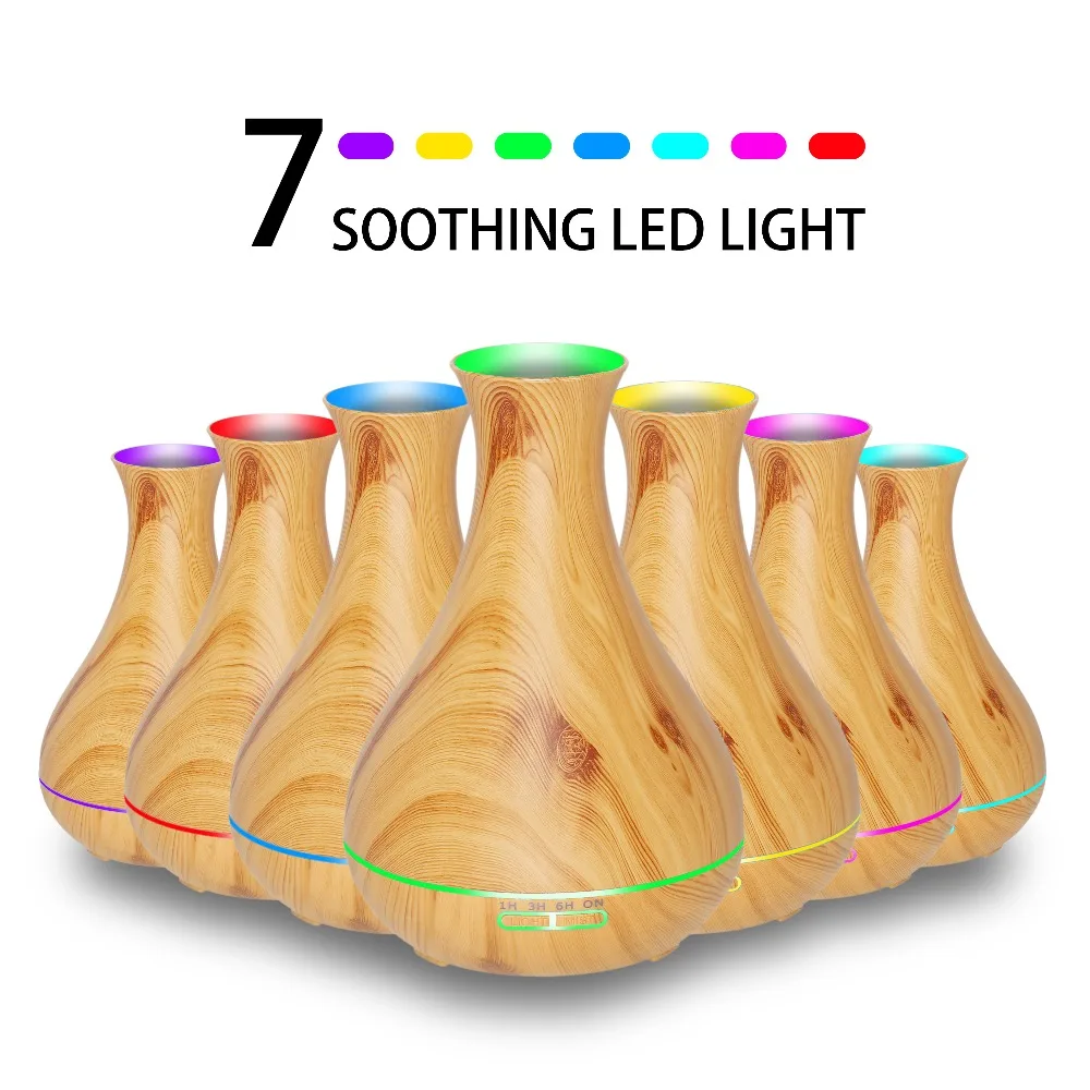 550 мл Большой Емкости Увлажнитель воздуха Эфирное масло Арома диффузор с пультом дистанционного управления ароматерапия диффузор СВЕТОДИОДНЫЙ Свет домашний