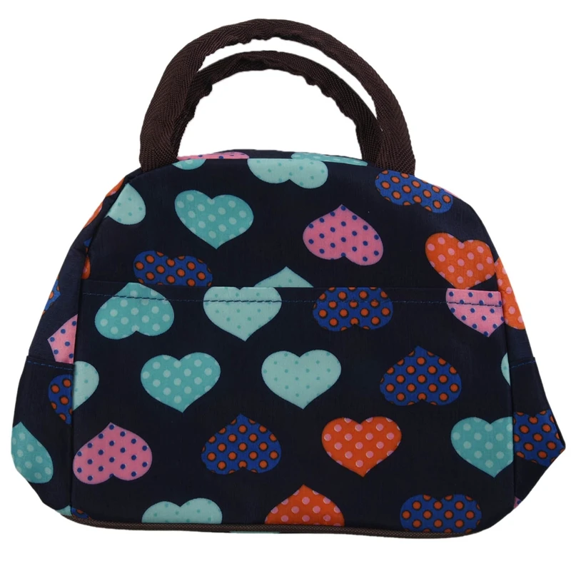 Cute Love Heart Lunch Bag Tote Bag Lunch Organizer Lunch Holder Lunch Container Reusable Lunch Bags Blue