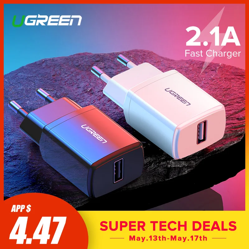 Ugreen 5V 2.1A USB Charger for iPhone X 8 7 iPad Fast Wall Charger EU Adapter for Samsung S9 Xiaomi Mi 8 Mobile Phone Charger Ugreen 5V 2.1A USB Charger for iPhone X 8 7 iPad Fast Wall Charger EU Adapter for Samsung S9 Xiaomi Mi 8 Mobile Phone Charger