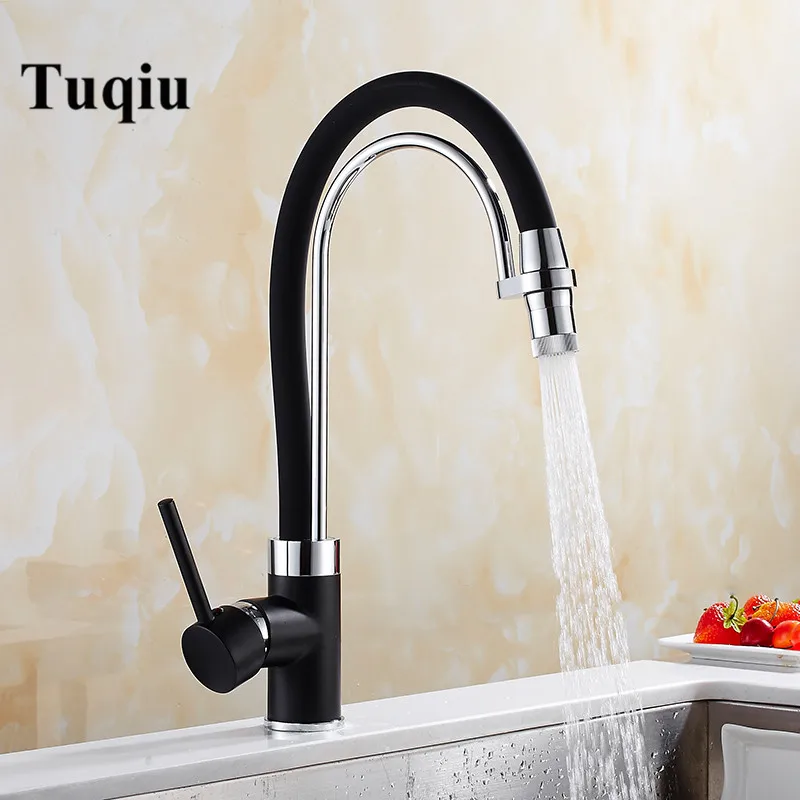 

Kitchen Faucets with Rubber Nickel Sink Mixer Faucet for Kitchen Single Handle Pull Down Deck Mounted Crane for Sinks