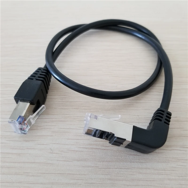 90 Degree Angle RJ45 CAT5e Male to Male M/M Extension LAN Network