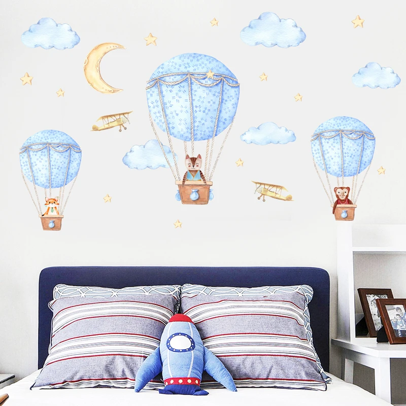 [Fundecor] DIY Мультяшные животные воздушный шар наклейки на стены для детской комнаты детская спальня Наклейки на стены самоклеящиеся фрески