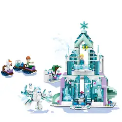 731 шт. девушка серии Эльза Волшебный Лед дворец Замок Совместимость Строительные блоки Набор игрушек DIY развивающие подарки для детей