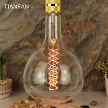 ER180 винтажная большая лампочка эдисона E27 220 В 40 Вт Ретро Античная лампа накаливания античный вольфрамовый декоративный светильник