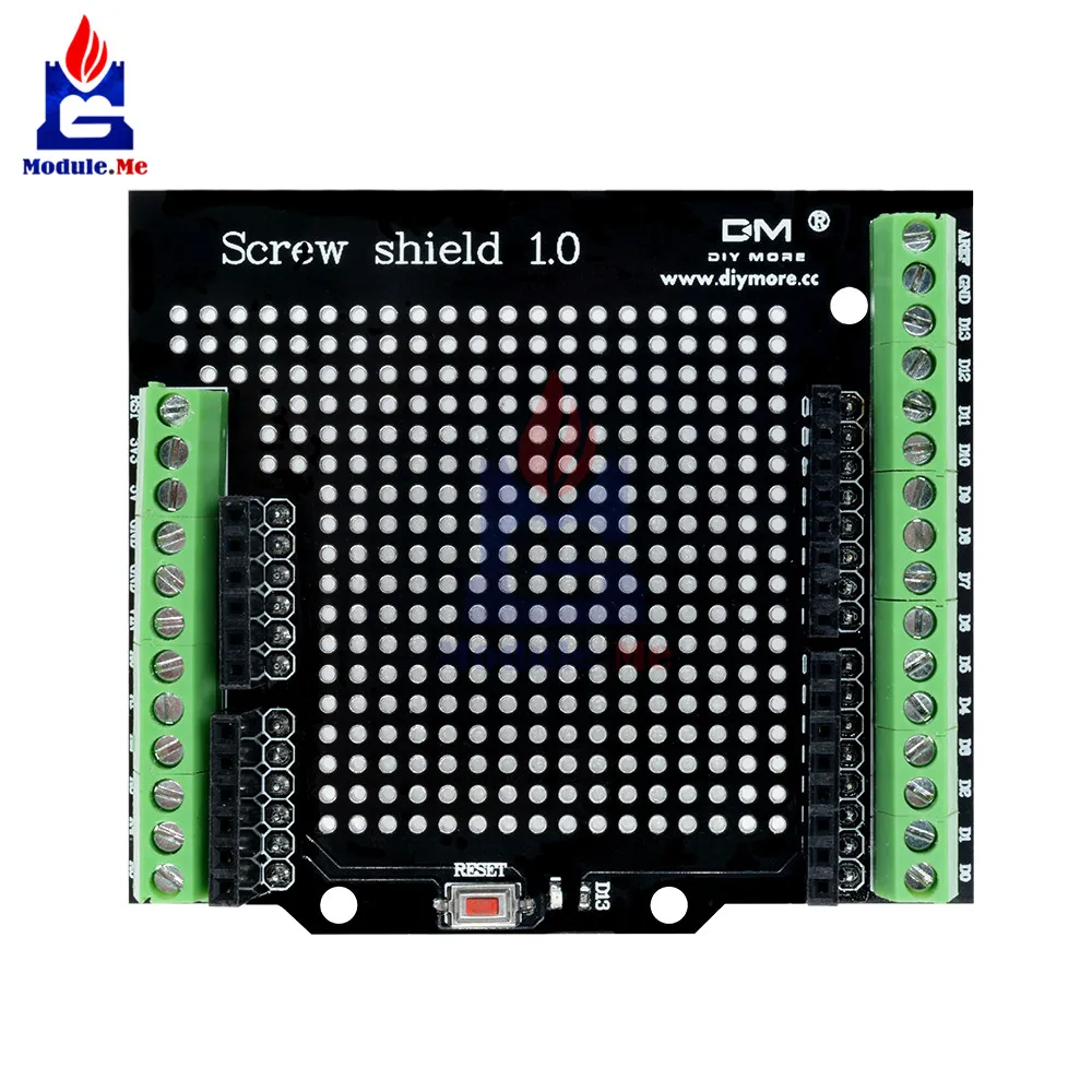 Proto винтовая Защитная плата макетный модуль для кнопки сброса Arduino с открытым