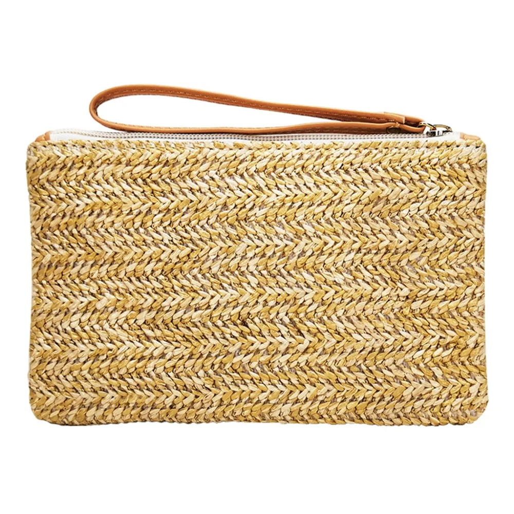

Korean women's shoulder bag summer beach wind straw woven handbag Messenger bag student mobile coin purse A1
