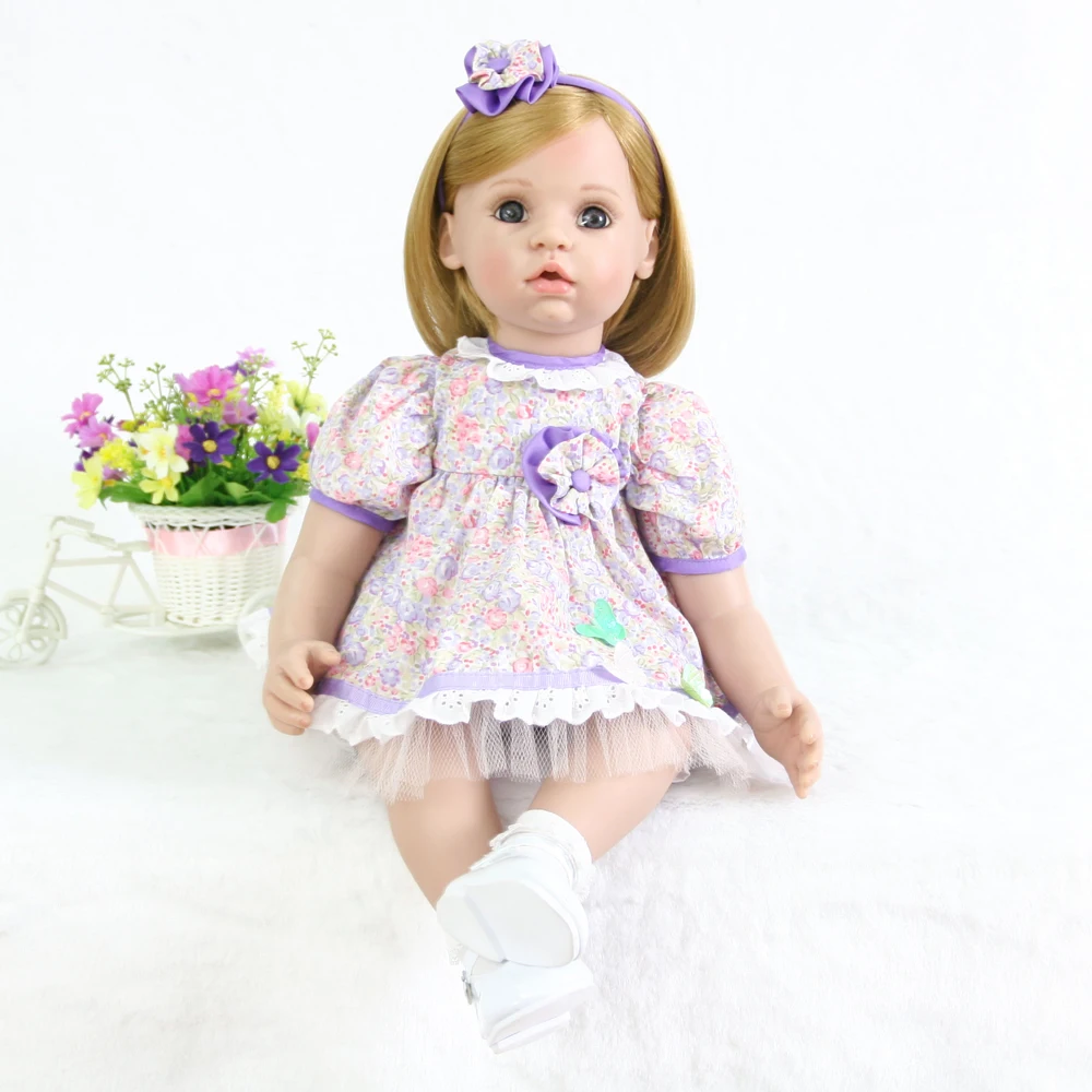 

56cm High-end vinyl silicone reborn handmade adorable girl babies princess doll birthday gifts toy bedtime play house doll