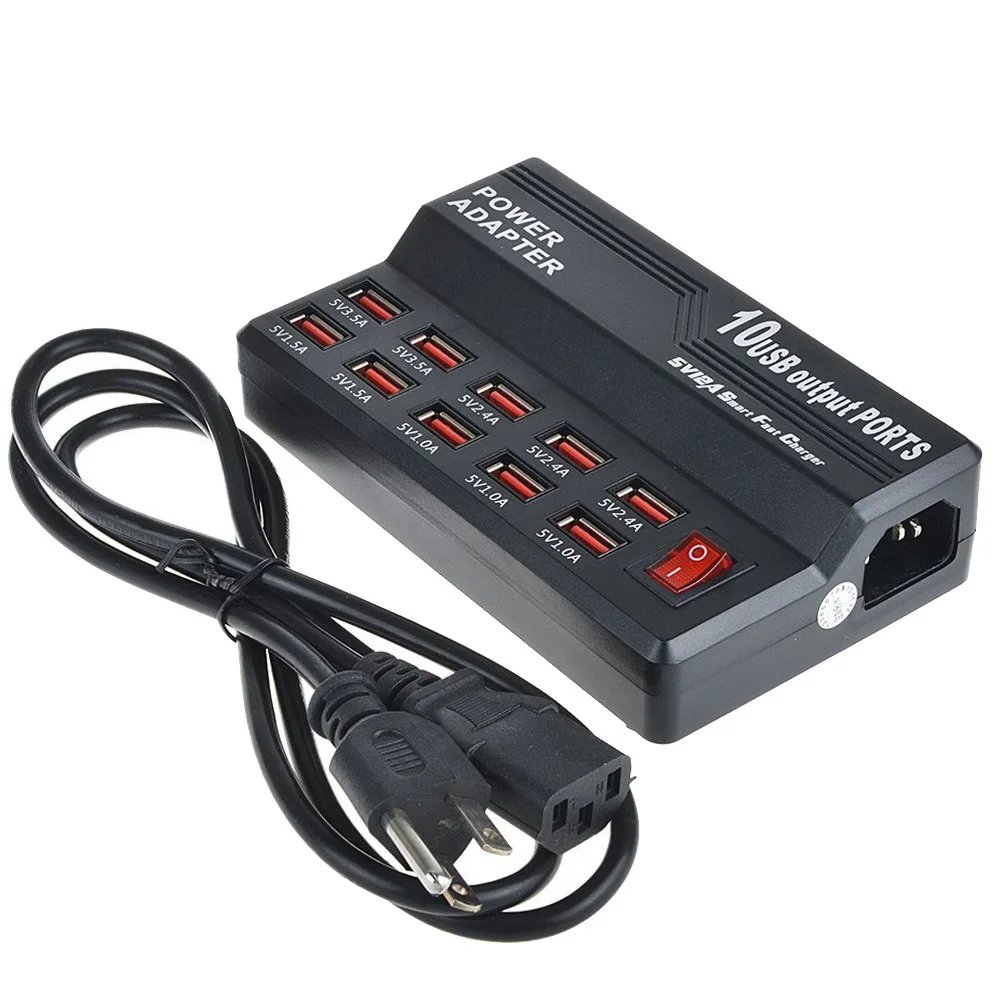 Kopen 10 Port USB Charger voor Samsung Galaxy S7 S6 S5 S4 Note 4 Laadstation multi use Laadstation voor iPhone 7 6 6 s plus 5