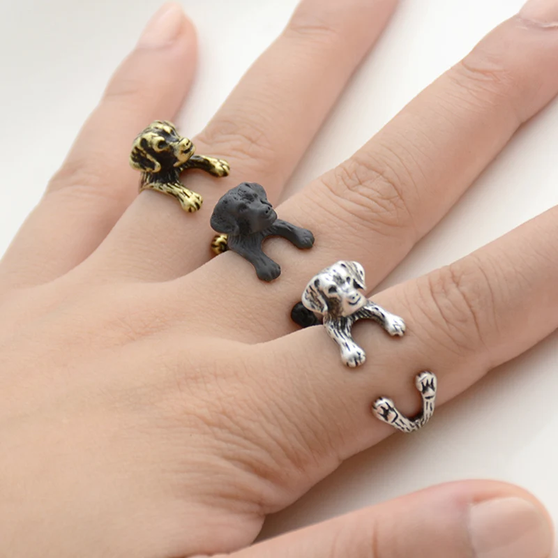 Buy New Fashion Vintage Punk Cute Labrador Ring Boho
