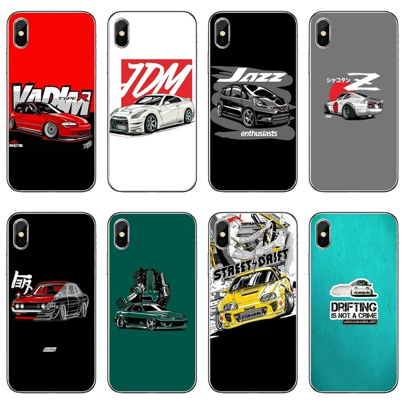 Тонкий, из ТПУ, мягкий чехол для телефона Apple iPhone X XR XS Max 8 7 6s 6 plus SE 5S 5c 5 4S 4 Racing Drift Cars Auto JDM