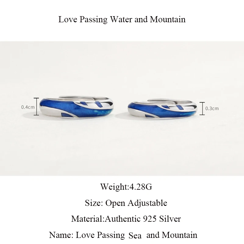Lysigo 2019 New Arrival 100% S925 Silver Lovers’ Rings Water Mountain Love Ring for Women Engagement Wedding Rings Jewelry Boho (14)