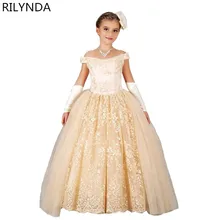 Новинка; Платья с цветочным узором для девочек на свадьбу; коллекция года; кружевное бальное платье с прозрачным вырезом для маленьких девочек; пышные платья для первого причастия