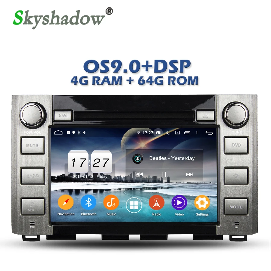 Sale Car DVD Player DSP IPS Android 9.0 4GB +64GB 8Core GPS Map RDS Radio Wifi Bluetooth 4.2 for Toyota Sequoia Tundra 2014 2015 2016 3