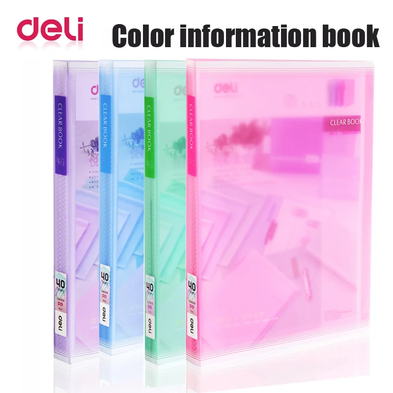 

Deli 1pcs A4 40 pages file folder 235*310*24mm Multi-layer insert folder Vertical insert inner bag pp material design folder