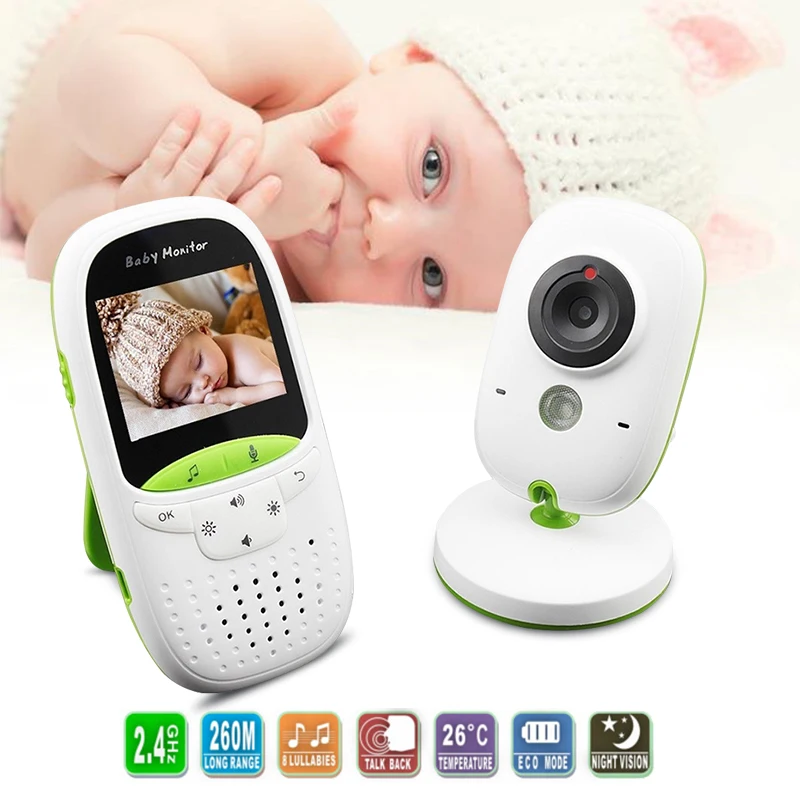 

GS-602 LCD IR Night Vision Baby Monitor Wireless Video Temperature Time Display Intercom Two Way Audio With Nightlight