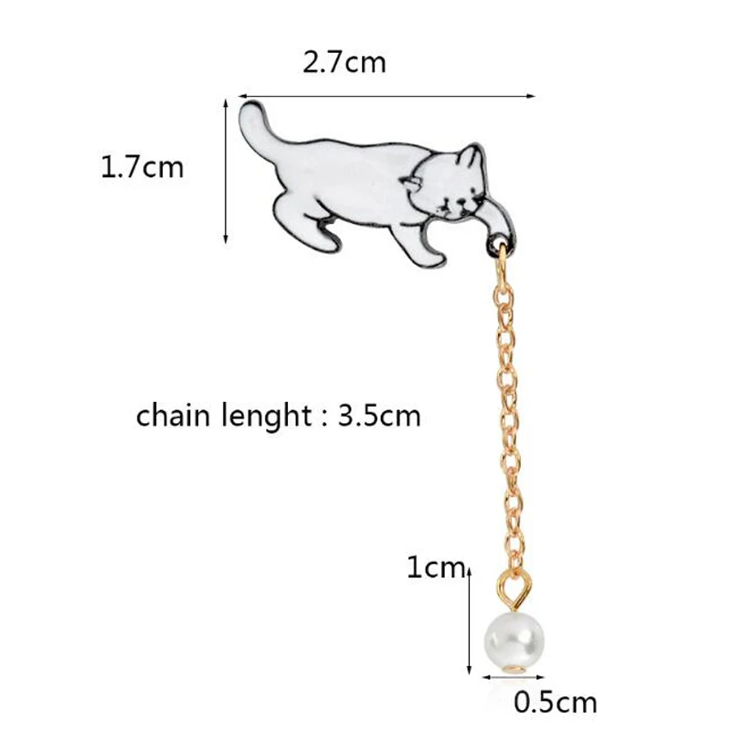 Горячая 1 шт имитация жемчуга броши-булавки в виде кошек шикарные модные ювелирные изделия брошь для женщин модные ювелирные изделия аксессуары