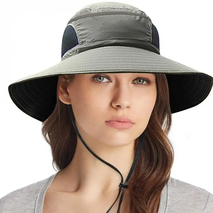 High Women Men Foldable Hat Breathable Mesh Sunhat Portable Summer Fishing Outdoor Hats DOG88