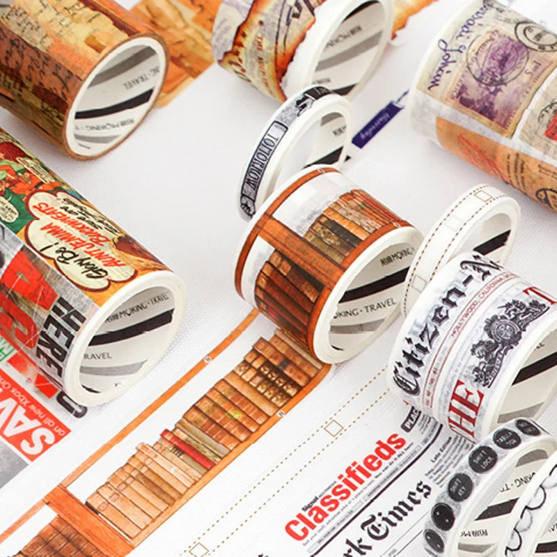 

1.5-9cm*3m Vintage book newspaper washi tape diy decoration for scrapbooking masking tape adhesive tape