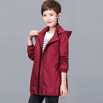 

2018 New Fashion Autumn Women Removable Hooded Casual Loose Outwear Coat Korean Style Female Cotton Plus Size Trench Coat F216