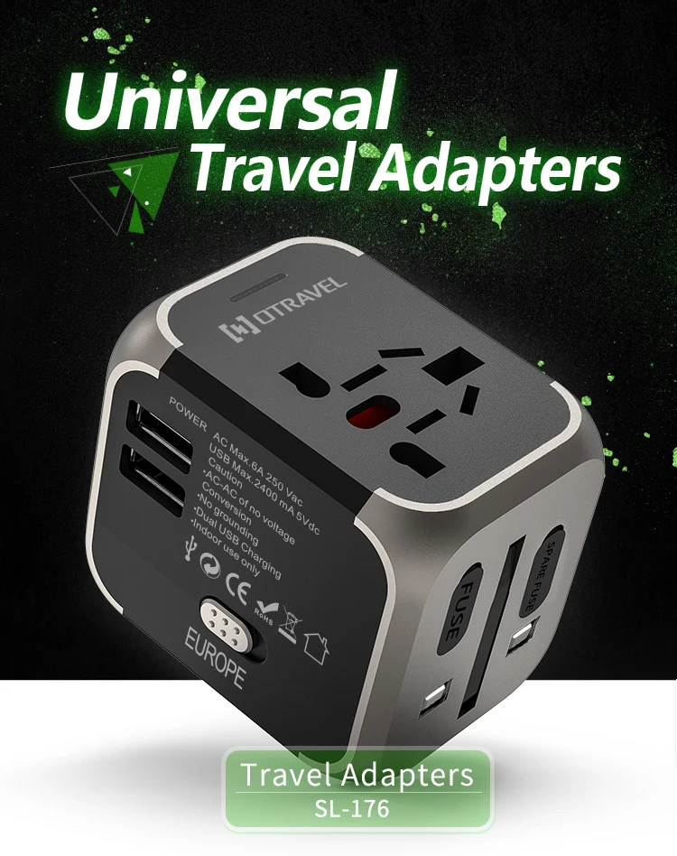 

Universal World Travel Adapter Double USB Plug Charger Power UK US EU AU Plugs Electrical Adaptor